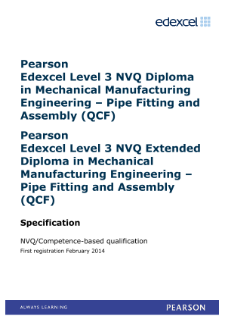 Competence-based qualification in Mechanical Manufacturing Engineering - Pipe Fitting and Assembly (L3) specification