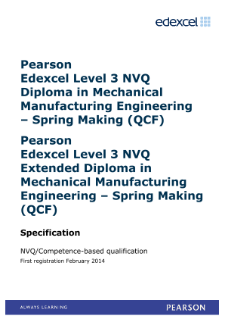 Competence-based qualification in Mechanical Manufacturing Engineering - Spring Making (L3) specification