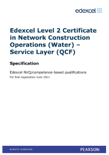 Competence-based qualification in Network Construction Operations (Water) - Service Layer (L2) specification