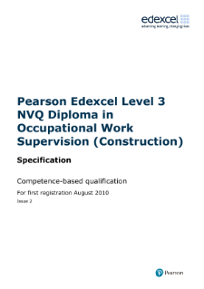 NVQ Diploma in Occupational Work Supervision (Construction) (L3) specification
