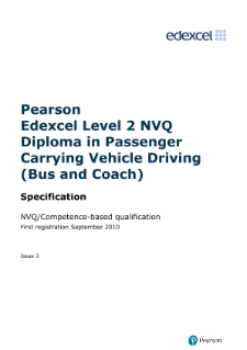 NVQ Diploma in Passenger Carrying Vehicle Driving (Bus and Coach) (L2) specification