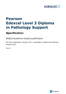 Competence-based qualification Diploma in Pathology Support specification