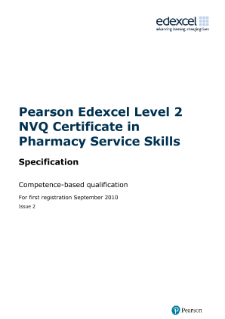 NVQ Certificate in Pharmacy Service Skills (L2) specification