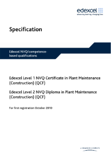 NVQ Diploma in Plant Maintenance (Construction) (L2) specification
