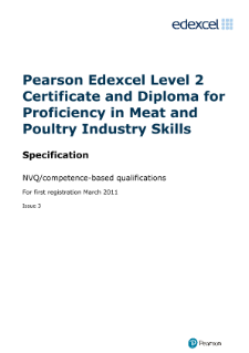 Competence-based qualification for Proficiency in Meat and Poultry Industry Skills (L2) specification