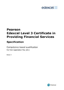 Competence-based qualification in Providing Financial Services (L3) specification