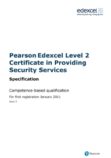 Pearson Edexcel Level 2 Certificate in Providing Security Services (QCF)