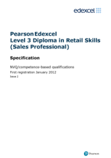 Competence-based qualification in retail Skills (Sales Professional) (L3) specification