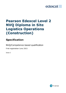 Specification - Level 2,Edexcel NVQ Competence-based qualification/s 2014
