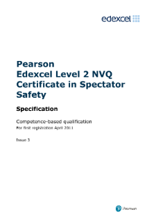 Pearson Edexcel Level 2 NVQ Certificate in Spectator Safety (QCF)