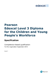 Competence-based qualification Diploma for the Children and Young People’s Workforce (L3) specification