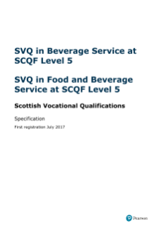 SVQ in Food and Beverage Service at SCQF Level 5 specification