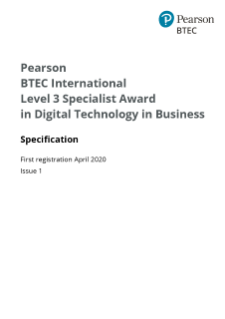 Digital Technology in Business specification