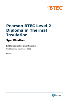 BTEC Level 2 Diploma in Thermal Insulation specification 