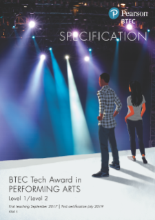 BTEC Tech Awards Performing Arts specification