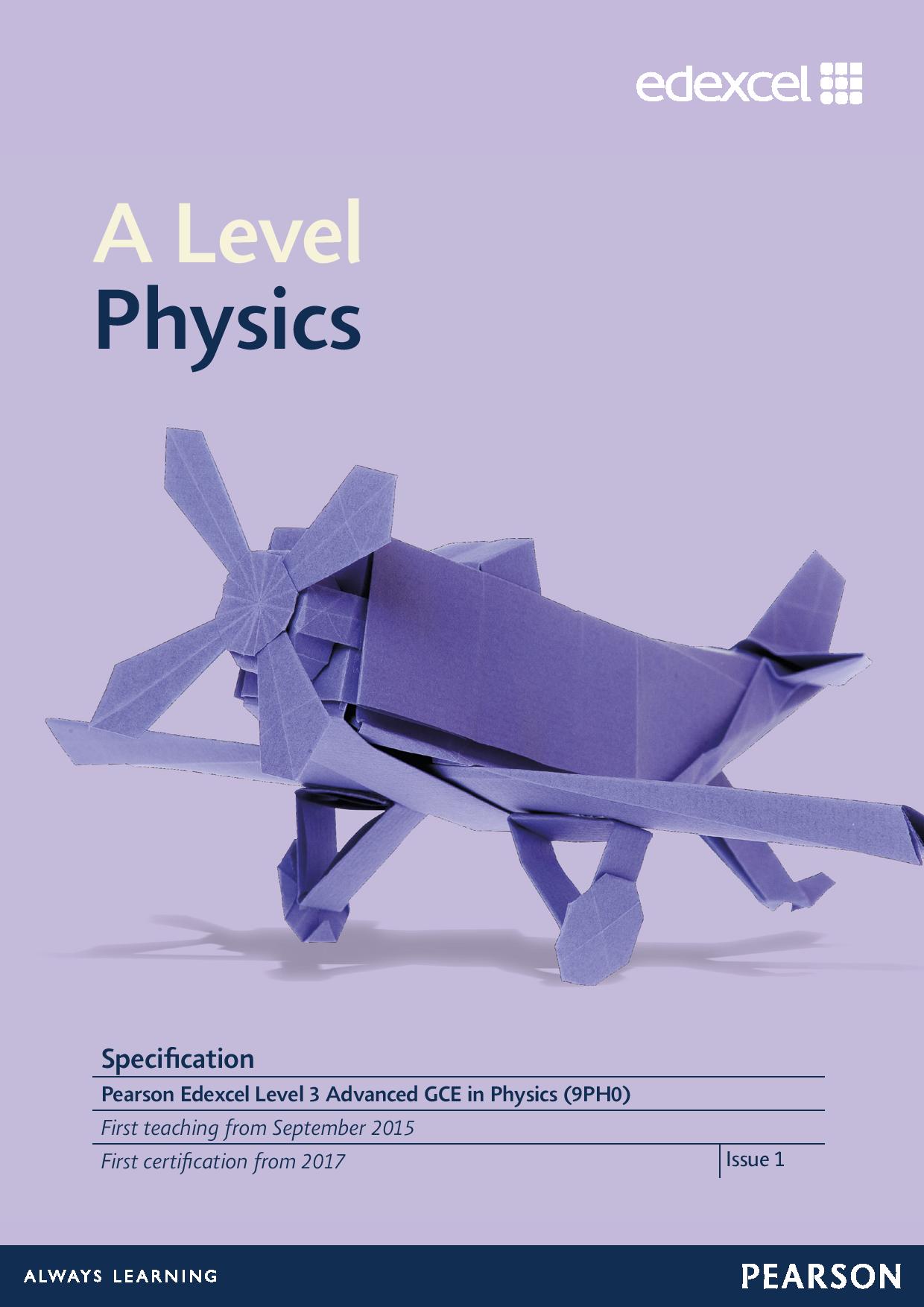 Link to Edexcel A level Physics specification page