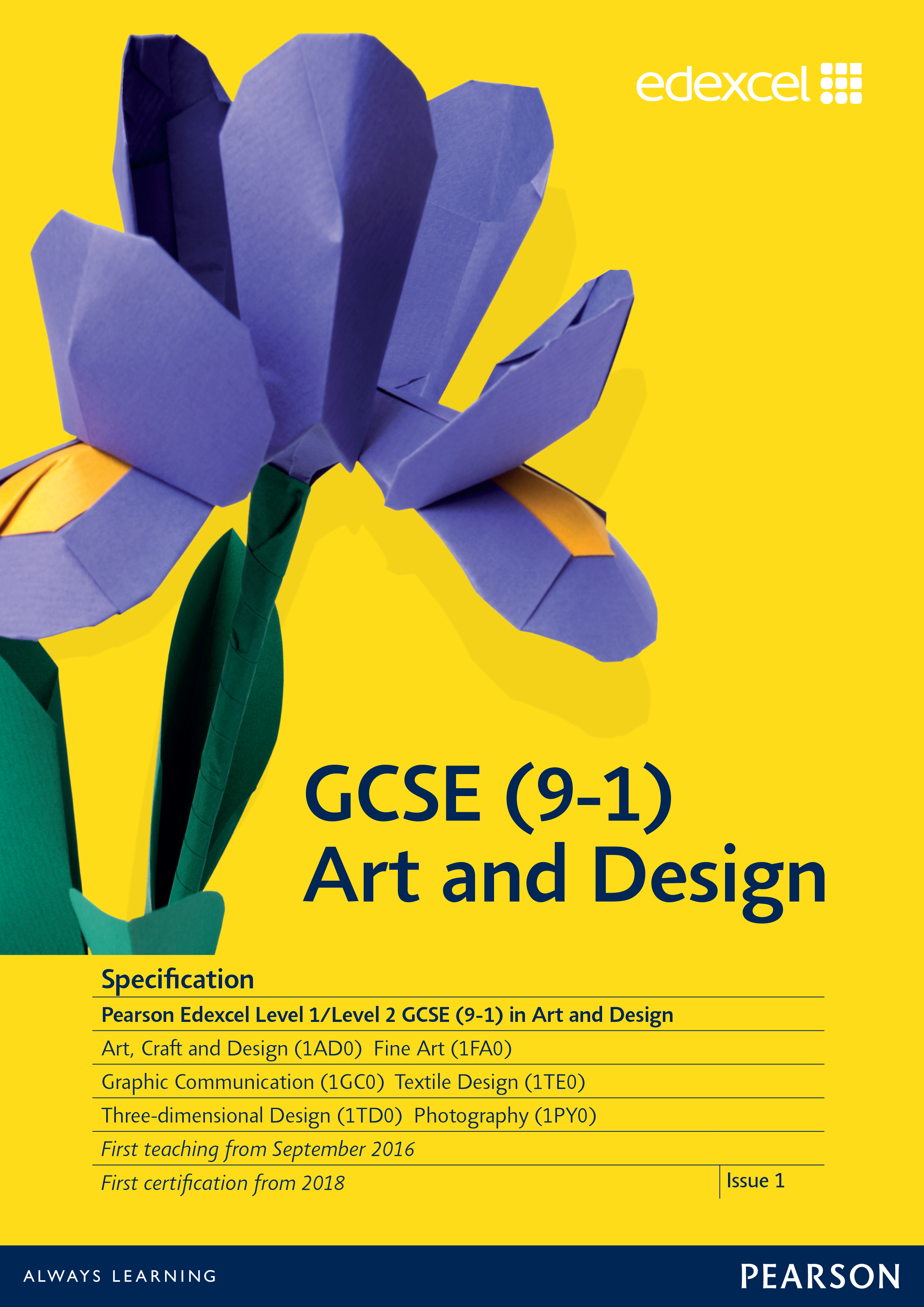 Link to Edexcel GCSE Art and Design (2016) specification page