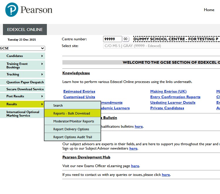 Edexcel online screenshot