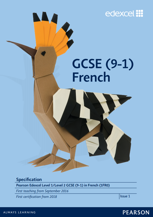 Link to Edexcel GCSE French (2016) specification page