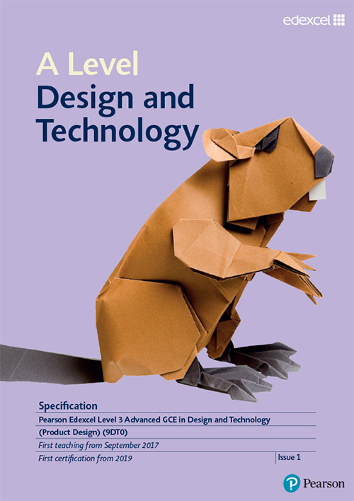 A level Design and Technology specification for September 2017