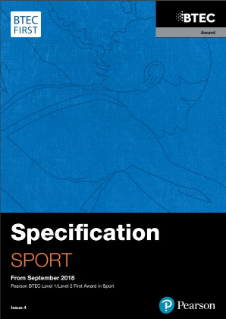 BTEC First Award (2018) in Sport specification