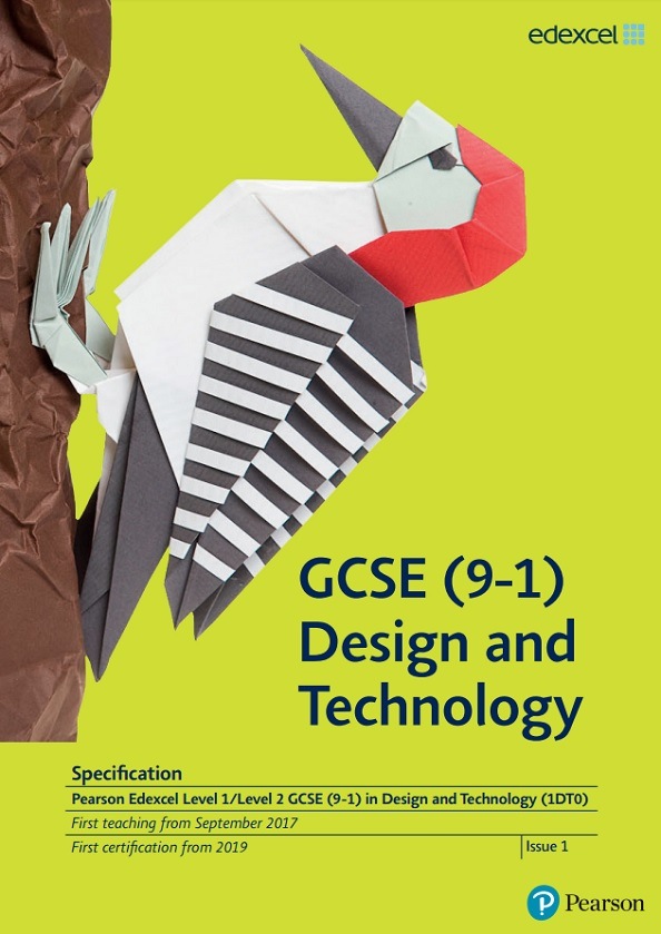 Link to Edexcel GCSE Design and Technology (9-1) from 2017 specification page