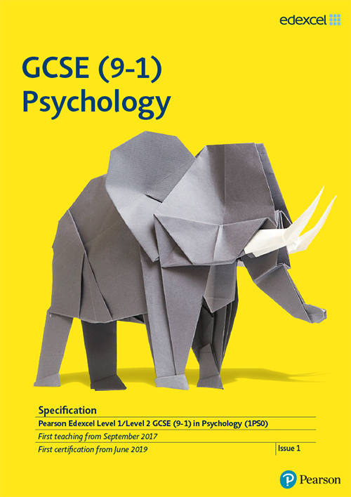 Link to Edexcel GCSE Psychology (9-1) from 2017 specification page