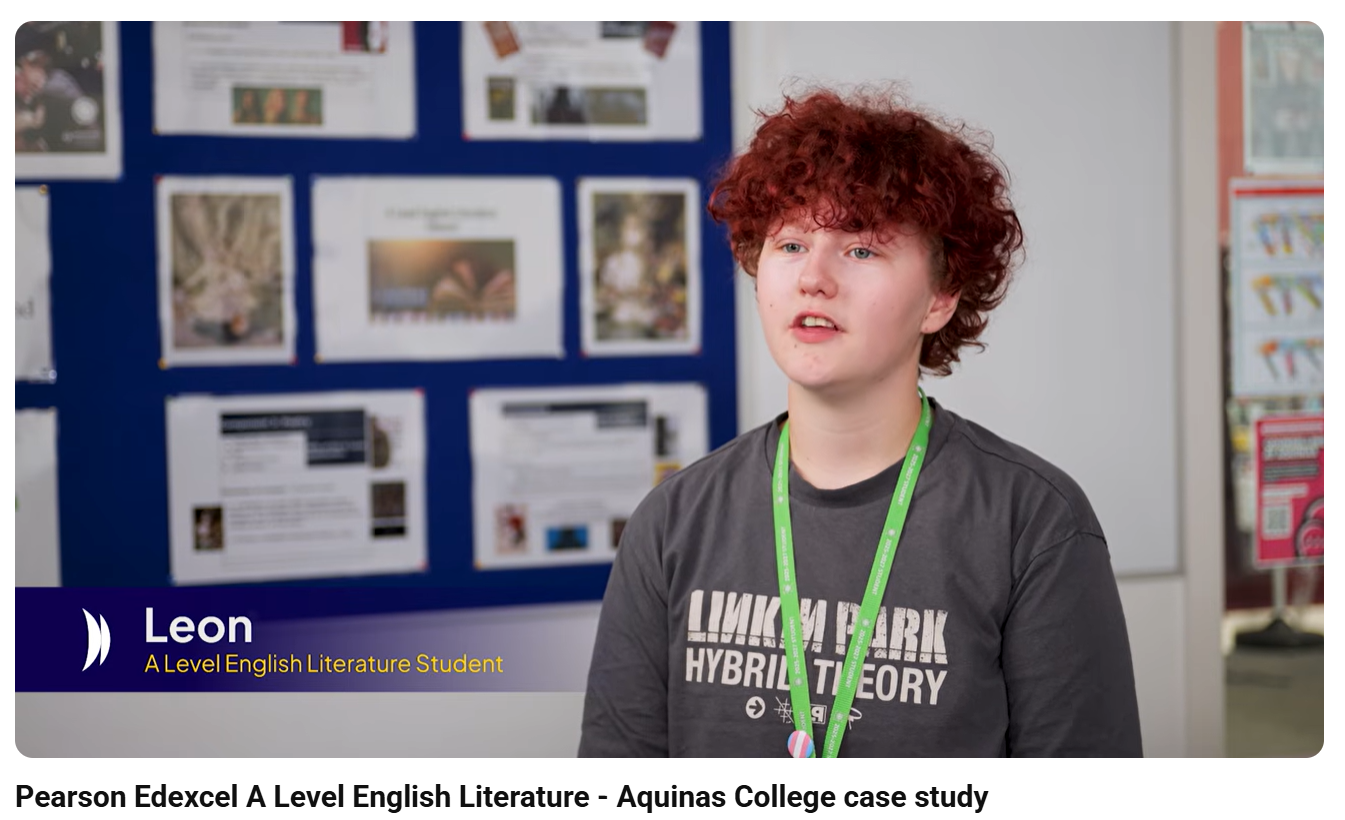 Student talking to camera.