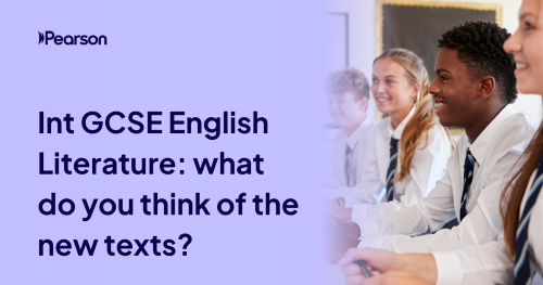 Decorative tile displaying the question and students in school uniform.