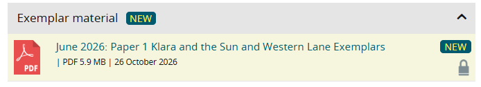 Snip of exemplars on the Pearson website.