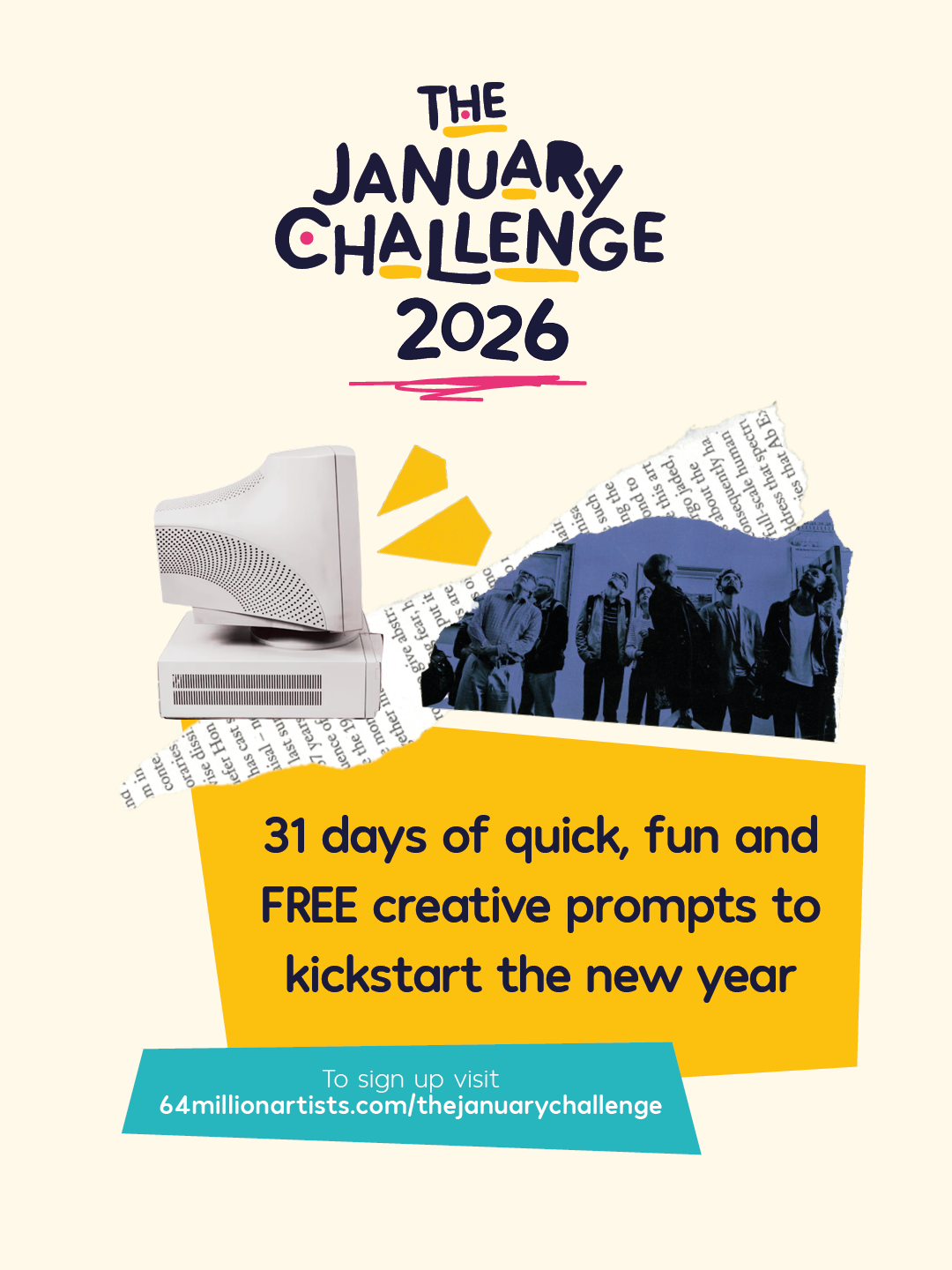 Composite image of a computer and other graphics.