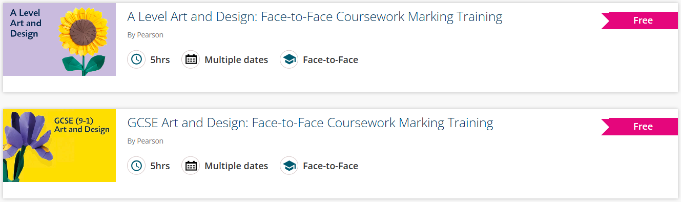 GCSE and A Level Art and Design Face-to-Face Coursework Marking Training