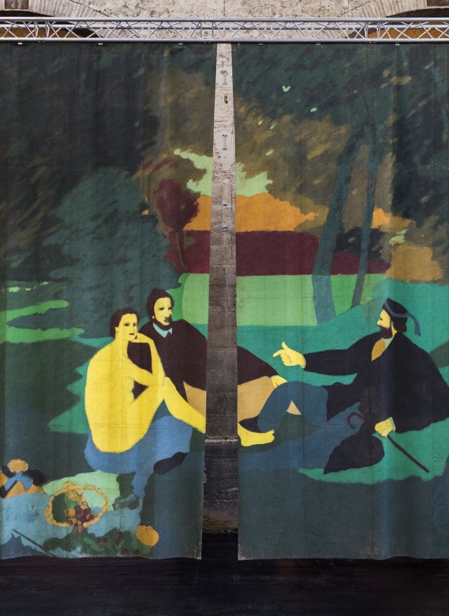Beatriz González. Telón de la móvil y cambiante naturaleza (Backdrop of a Moving and Changing Nature), 1978. © Beatriz González. Photo - © Frédéric Deval – Mairie de Bordea