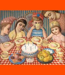 ‘The Birthday Party’ by John Petts (1914–1991) © the artist’s estate. 📷 @librarywales