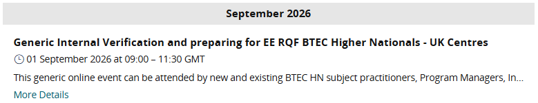 BTEC Higher National training 