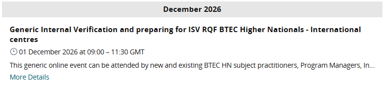 BTEC Higher National training 