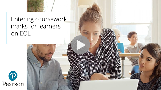 Entering coursework marks for learners on Edexcel Online