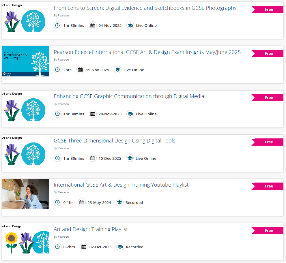 International GCSE Art and Design training 2025