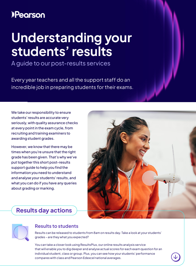 Understanding your students' results - a guide to post-results services