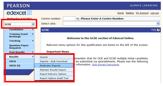 Edexcel online screenshot