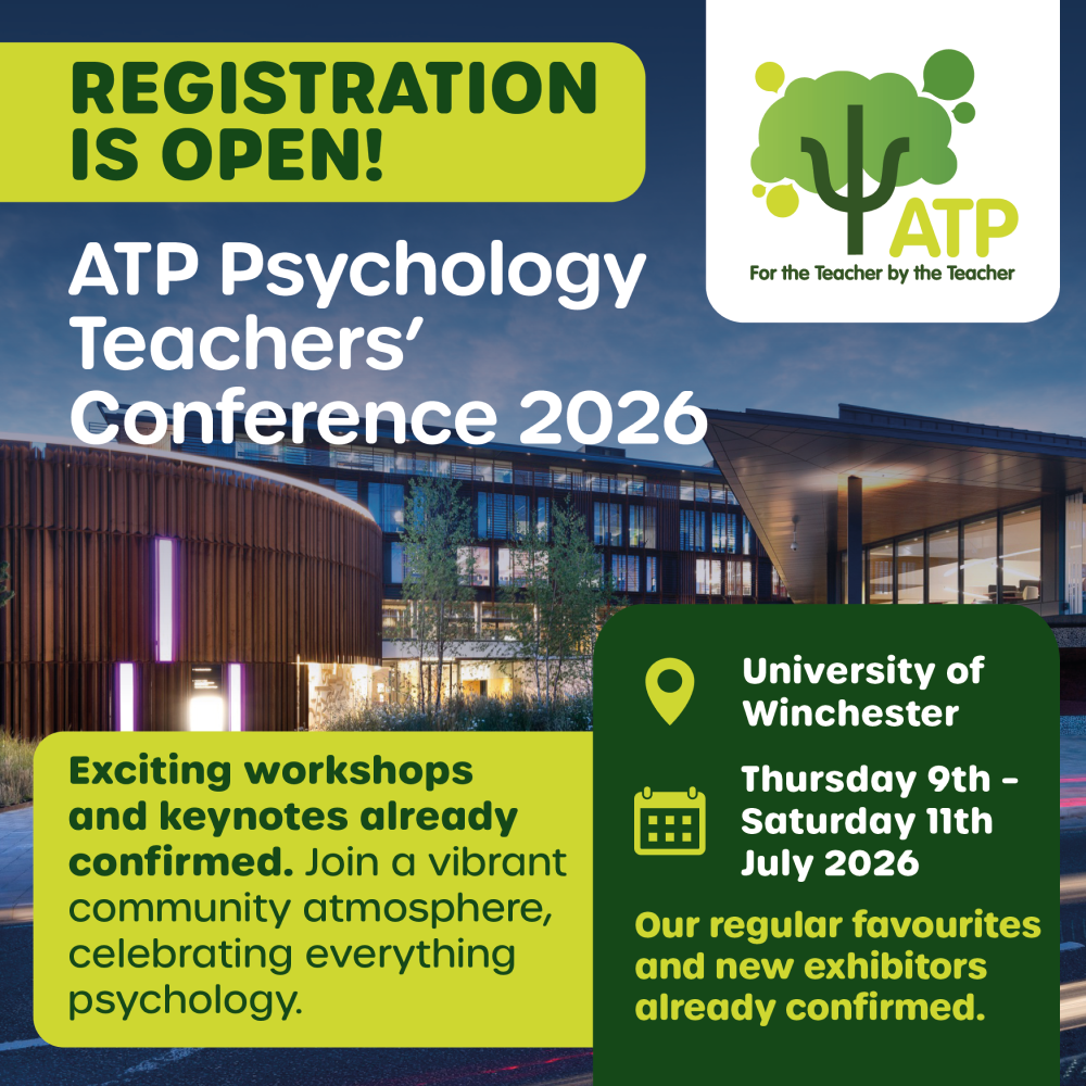ATP Psychology Teachers' Conference 2026 poster - registration is open!
