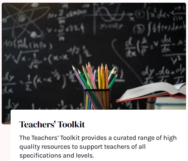 Image of blackboard with textbook and pencils promoting BPS Teachers' Toolkit