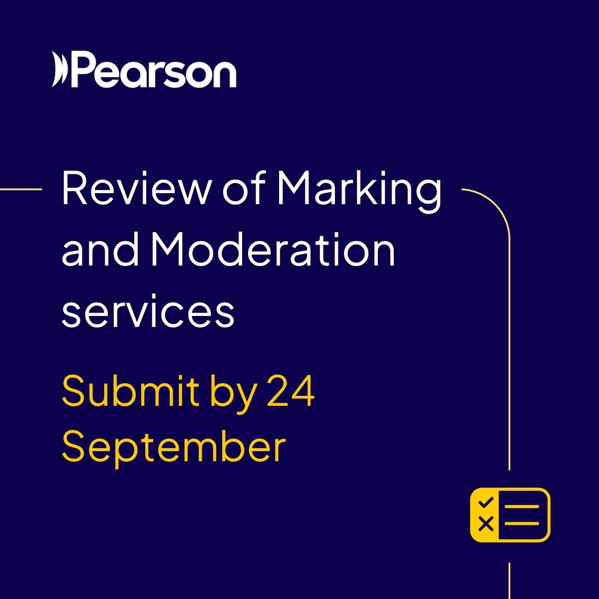 Review of Marking and Moderation services - submit by 24 September
