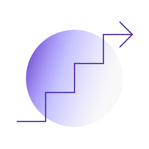circle with step arrow