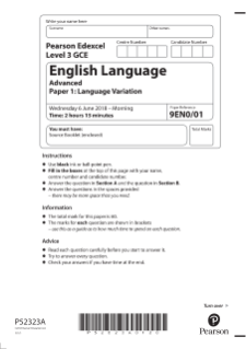 english language edexcel level pearson paper question qualifications june