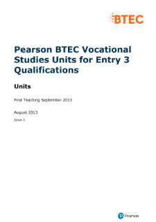 BTEC Level 3 Certificate in Vocational Studies specification