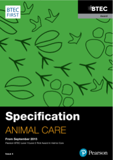 Specification - BTEC First Award in Animal Care