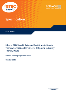 BTEC Firsts in Beauty Therapy specification