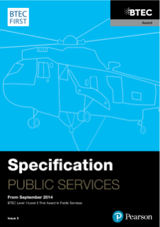 BTEC Firsts in Public Services specification