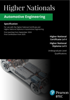 BTEC Higher Nationals in Automotive Engineering: Specification